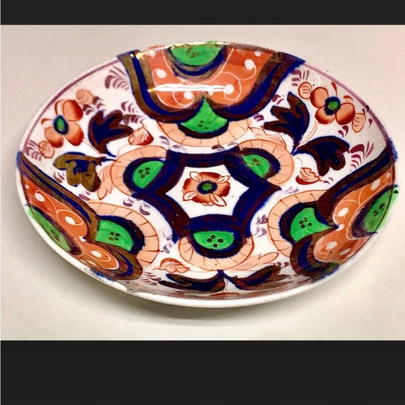 1800s Gaudy Welsh Hexagon Pattern 113 Pink Lustre Plate - Picture 2 of 10